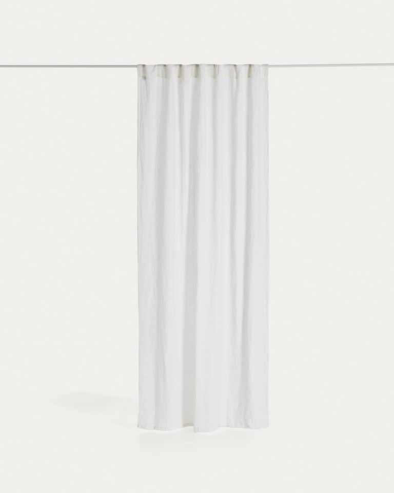 Cortina Nolira de mezcla de lino color crudo 140 x 270 cm