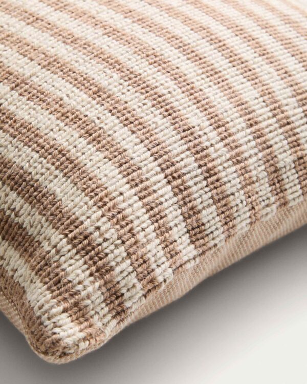Funda de cojín Dirome 100% PET rayas beige 45 x 45 cm