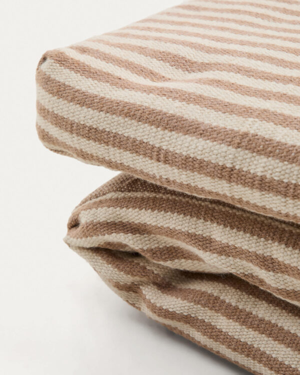 Cojín para tumbona Dirome 100% PET rayas beige 50 x 175 cm