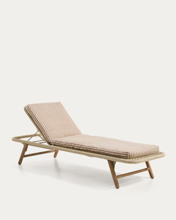 Cojín para tumbona Dirome 100% PET rayas beige 50 x 175 cm