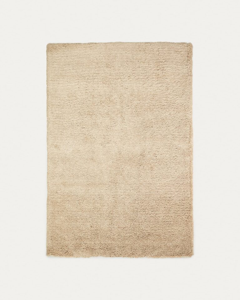 Alfombra Neade de algodón y poliéster beige 200 x 300 cm
