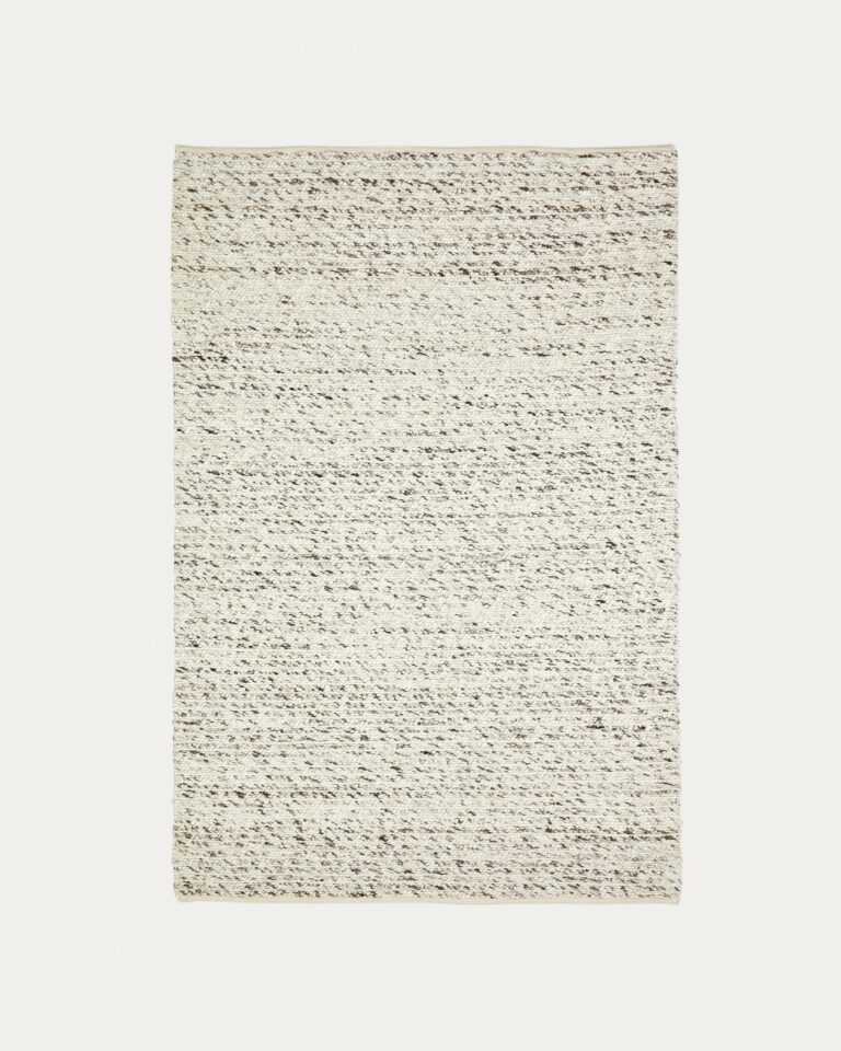 Alfombra Manilva de lana y algodón marrón 200 x 300 cm