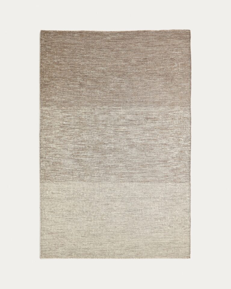 Alfombra Malenka de lana marrón 200 x 300 cm