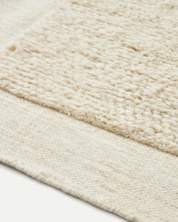 Alfombra Marely de lana blanco 160 x 230 cm