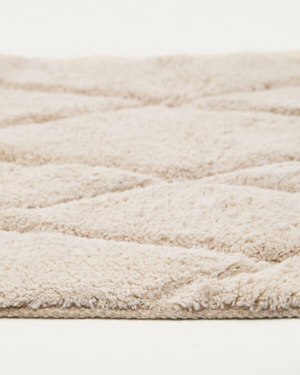 Alfombra de baño Nyana de algodón blanco 50 x 70 cm