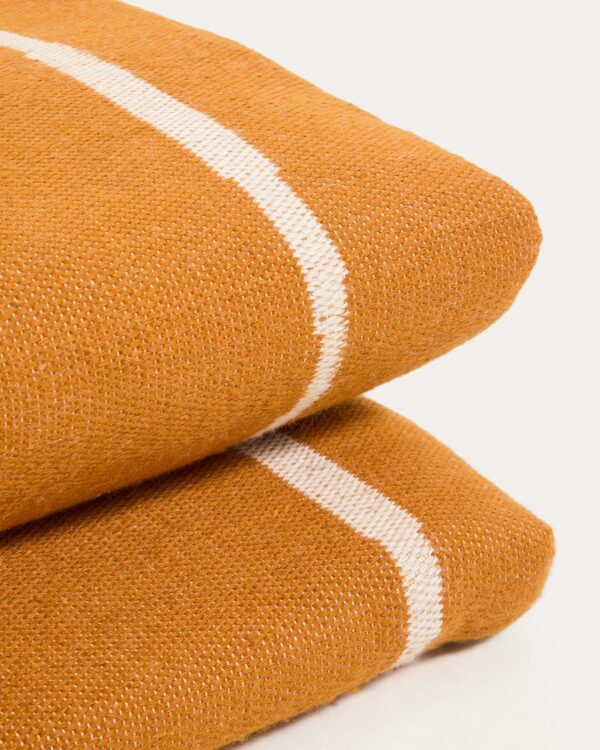 Cojín para tumbona Daila con gráfico Ikat 100% PET naranja 50 x 175 cm