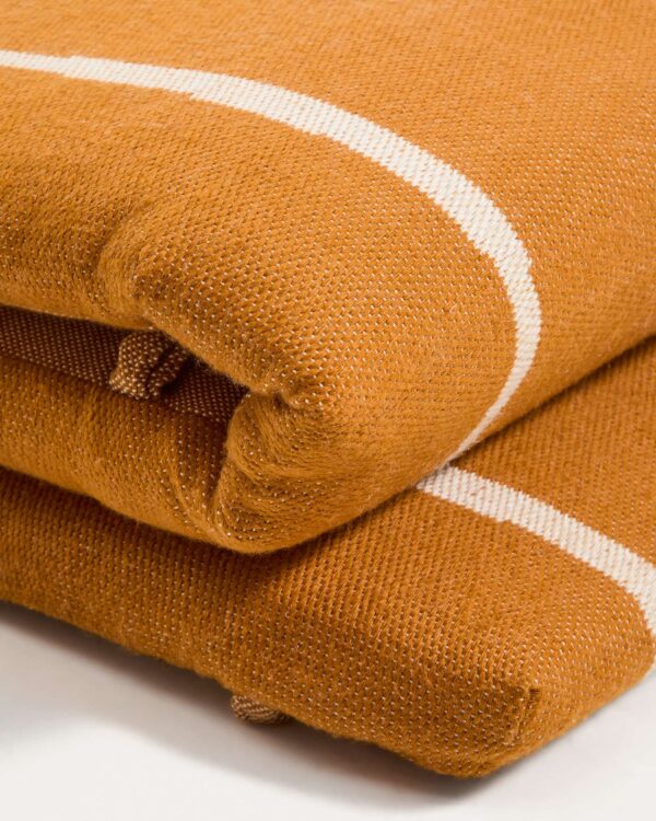 Cojín para tumbona Daila con gráfico Ikat 100% PET naranja 50 x 175 cm