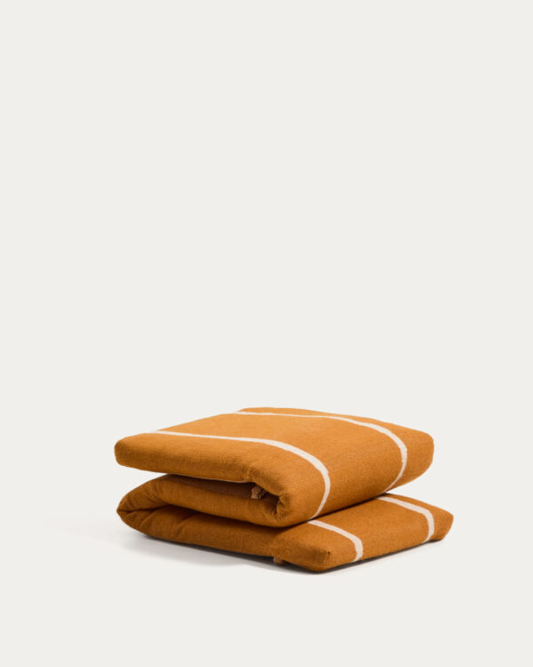 Cojín para tumbona Daila con gráfico Ikat 100% PET naranja 50 x 175 cm