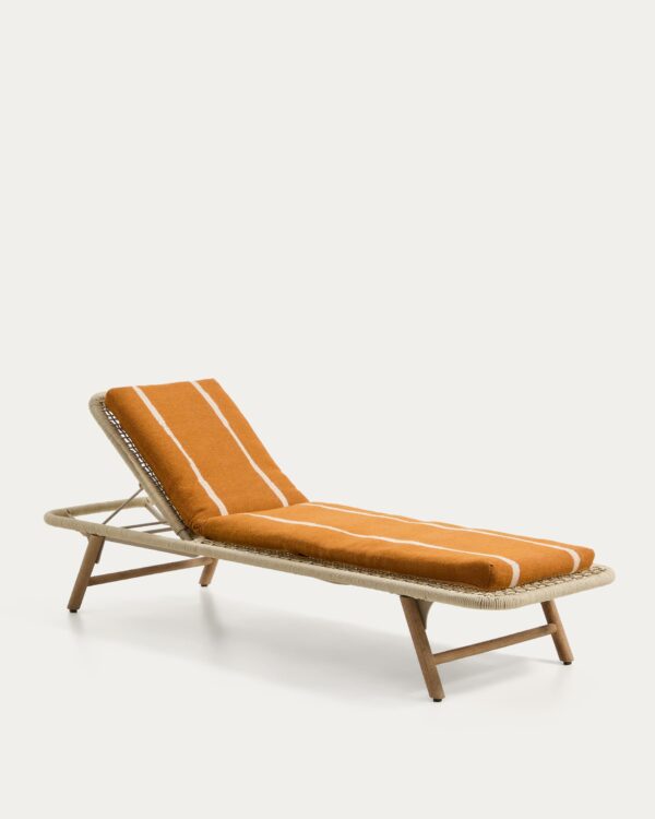 Cojín para tumbona Daila con gráfico Ikat 100% PET naranja 50 x 175 cm