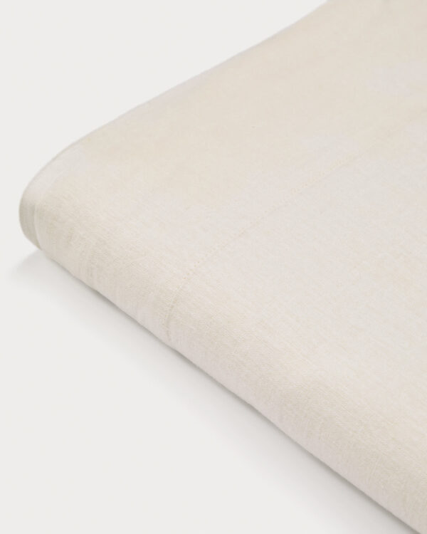 Sábana encimera Simmel de mezcla de lino color crudo para cama de 180 cm