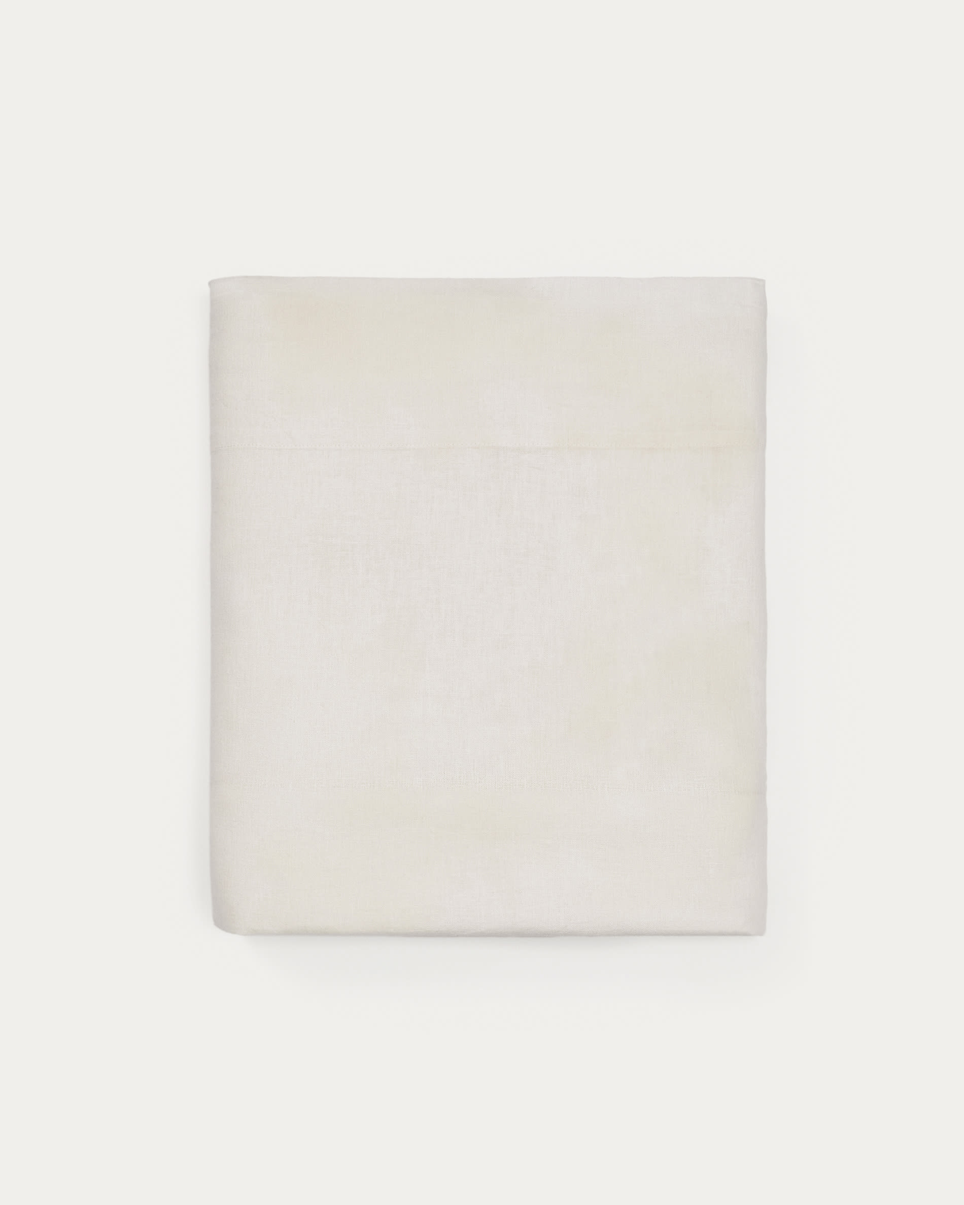 Sábana encimera Simmel de mezcla de lino color crudo para cama de 180 cm