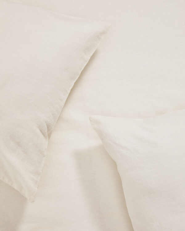Set Simmel de 2 fundas de almohada de mezcla de lino color crudo 50 x 80 cm
