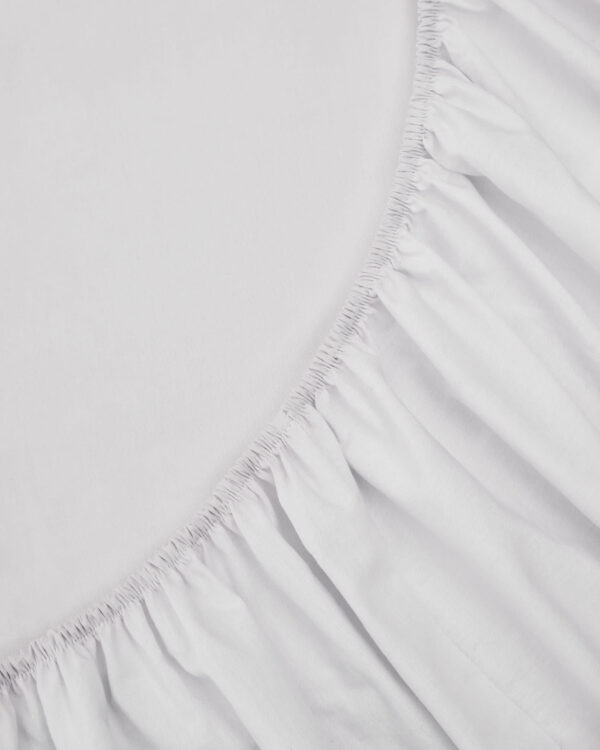 Sábana bajera Teia 100% algodón percal 180 hilos blanco para cama 160 cm