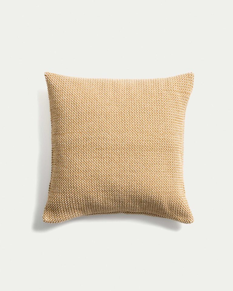 Funda de cojín Narida 100% algodón jacquard mostaza 50 x 50 cm