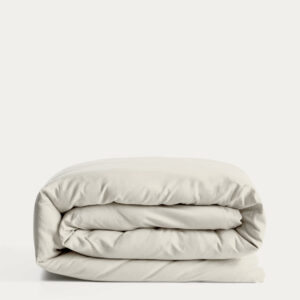 Funda nórdica Sirale 100% algodón satén acabado lavado blanco para cama de 150/160 cm