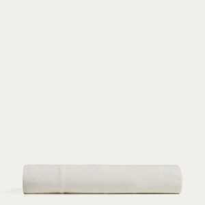 Sábana encimera Sirale 100% algodón satén acabado lavado blanco para cama de 90 cm