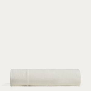 Sábana encimera Sirale 100% algodón satén acabado lavado blanco para cama de 150/160 cm