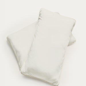 Set Sirale de 2 fundas de almohada 100% algodón satén acabado lavado blanco 50 x 70 cm
