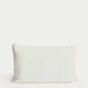 Funda de almohada Sirale 100% algodón satén acabado lavado blanco 45 x 110 cm