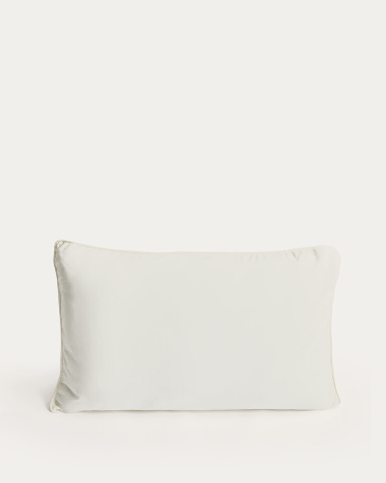 Funda de almohada Sirale 100% algodón satén acabado lavado blanco 45 x 110 cm