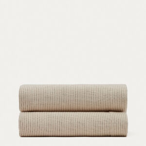 Colcha Bedar 100% algodón beige para cama de 90/135 cm