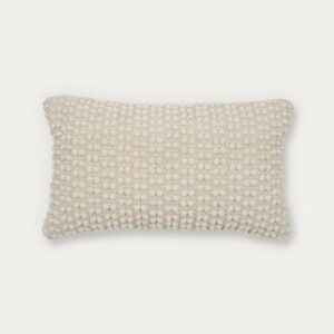 Funda cojín Mascarell de algodón y poliéster blanco 30 x 50 cm