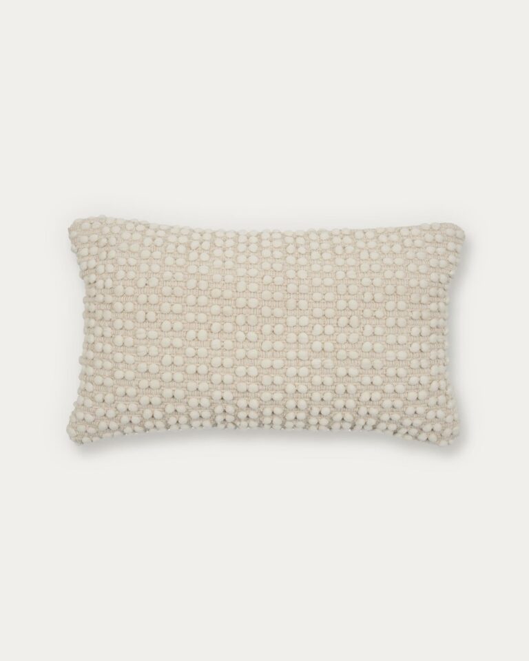 Funda cojín Mascarell de algodón y poliéster blanco 30 x 50 cm