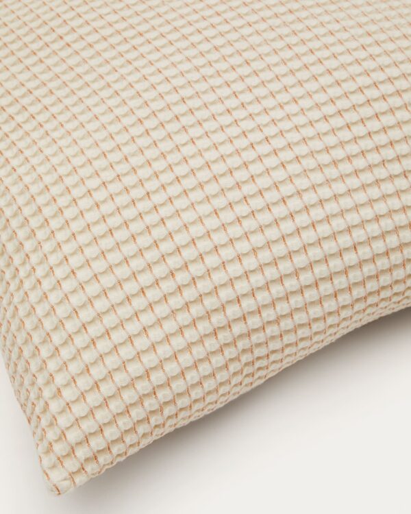 Set Senara de 2 fundas de cojín algodón estructura beige 50 x 50 cm