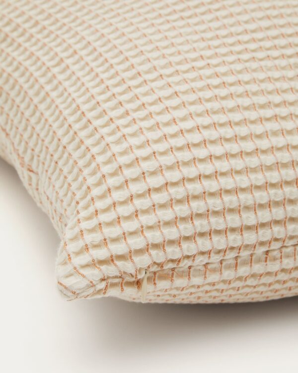 Set Senara de 2 fundas de cojín algodón estructura beige 50 x 50 cm