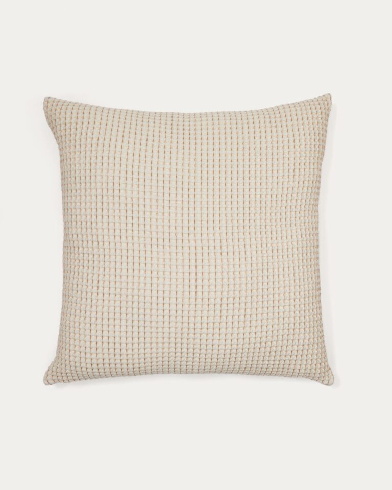 Set Senara de 2 fundas de cojín algodón estructura beige 50 x 50 cm