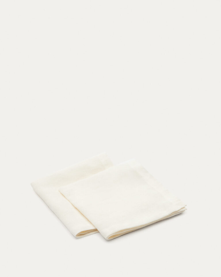 Set Pals de 2 servilletas 100% lino blanco