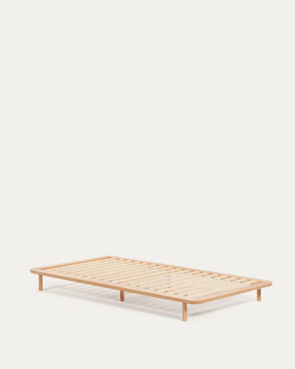 Cama Anielle de madera maciza de fresno para colchón de 90 x 200 cm