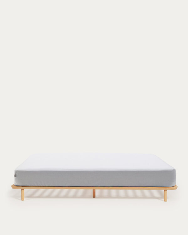 Cama Anielle de madera maciza de fresno para colchón de 90 x 200 cm