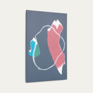 Lienzo abstracto Zoeli azul y rojo 60 x 90 cm