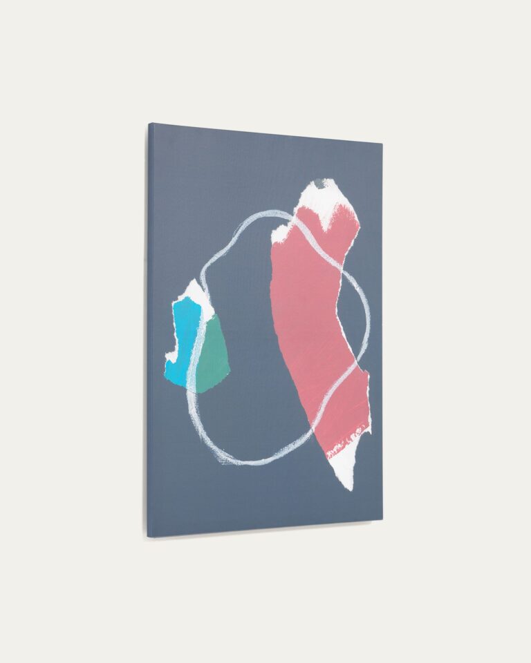 Lienzo abstracto Zoeli azul y rojo 60 x 90 cm