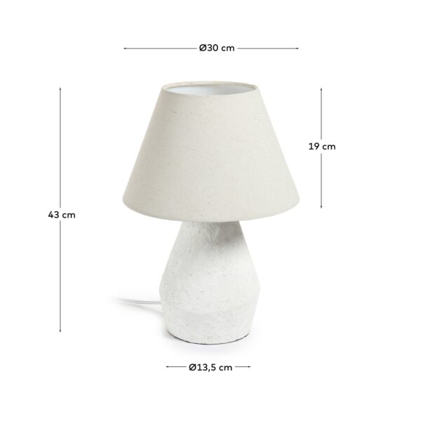 Lámpara de mesa Noara de magnesio con acabado blanco