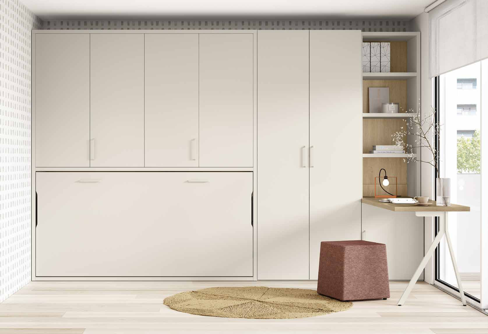 NEO 52 · Abatible horizontal con altillos y armario